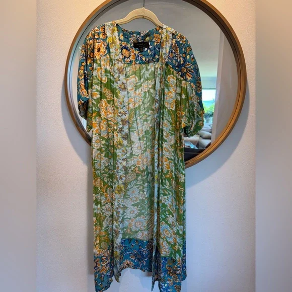 Gorgeous Anthro kimono style full length duster. One size fits all. - Picture 5 of 9